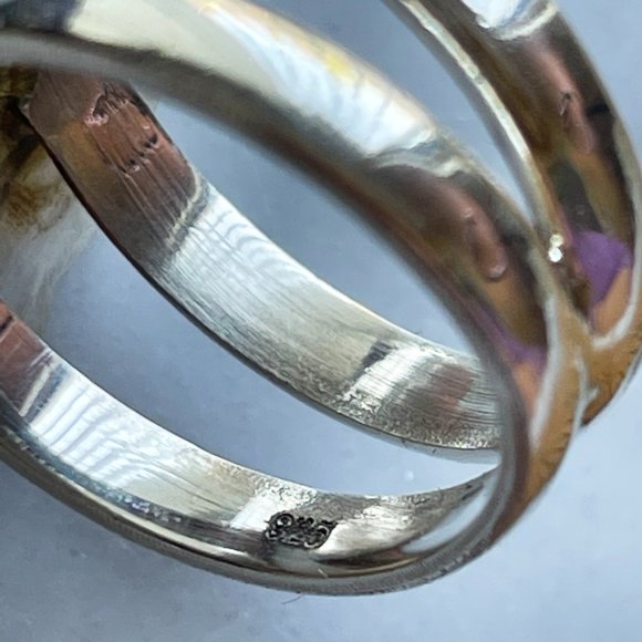 Natural Quartz Crystal Teardrop Cabachon Ring in 925 Sterling, Size 7 - Picture 7 of 9